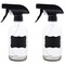 Contemporary Home Living Set of 2 Clear and Black Glass Spray Bottles with Label 8oz.